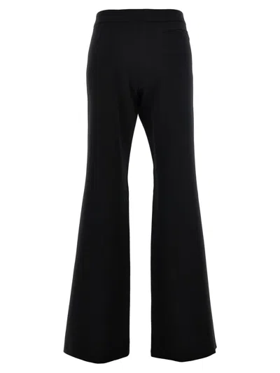 Moschino Flared High Waist Trousers With Front Crease In Black