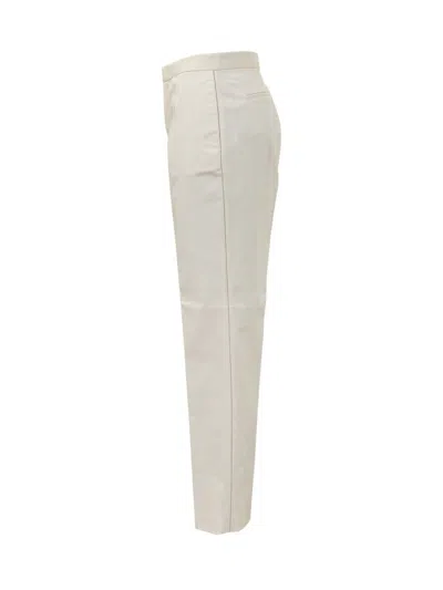 Fabiana Filippi Crepe Trousers Beaded Elastic Waistband In White