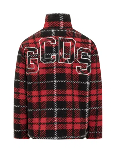 Gcds Tartan-check Zip-up Bomber Jacket In Red
