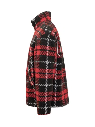 Gcds Tartan-check Zip-up Bomber Jacket In Red