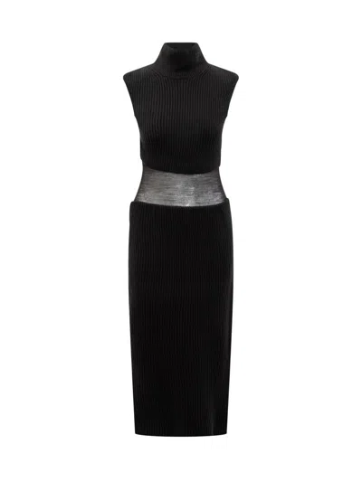 Sportmax Arabba Dress Knit Sheer Panel Detail In Black