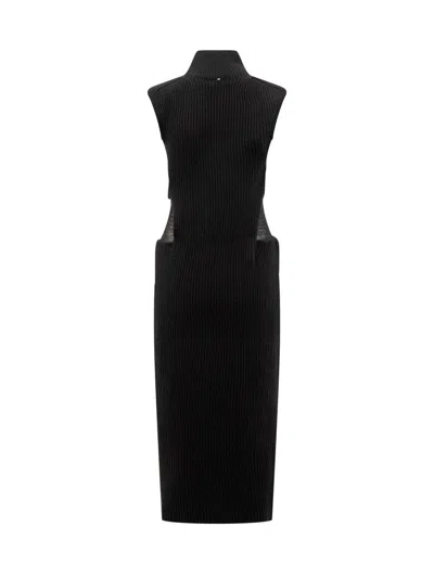 Sportmax Arabba Dress Knit Sheer Panel Detail In Black