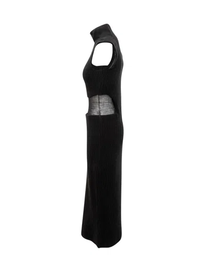 Sportmax Arabba Dress Knit Sheer Panel Detail In Black