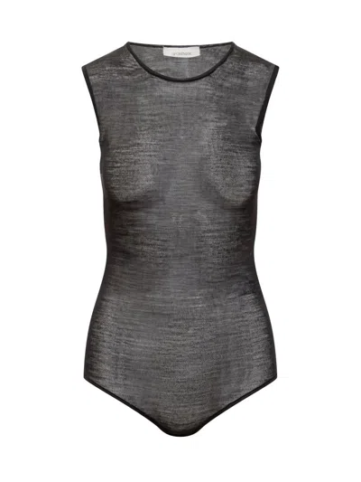 Sportmax Arabba Dress Knit Sheer Panel Detail In Black