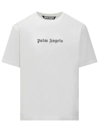Shop Palm Angels T-shirt With Logo In White