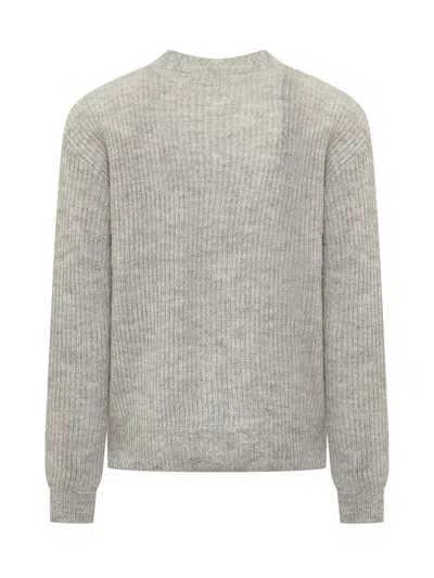 Drôle De Monsieur Cardigan With Logo In Grey