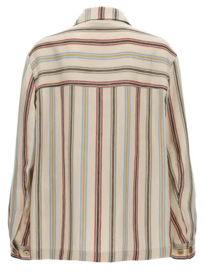 Etro Overshirt With Striped Pattern And Chest Pockets In Multicolor