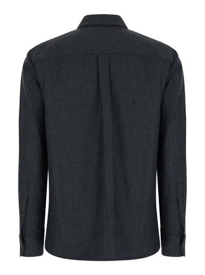Theory Grey Shirt With Classic Collar In Grey