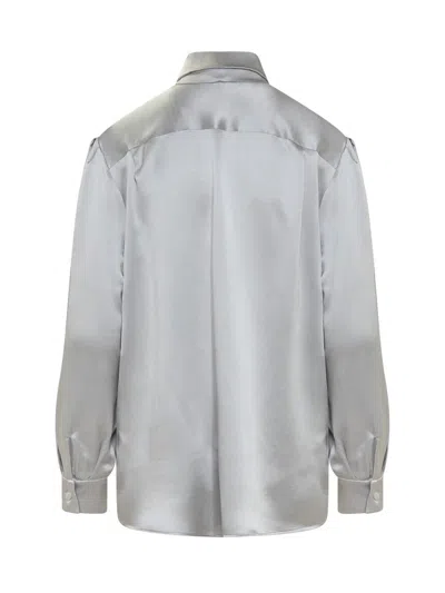 Alberta Ferretti Bow Tie Shirt In Grey