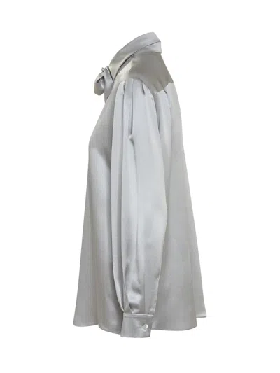 Alberta Ferretti Bow Tie Shirt In Grey