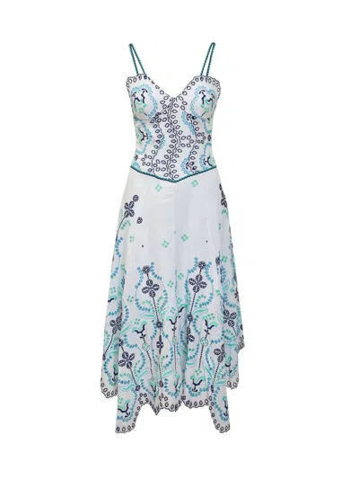 Charo Ruiz Omelia Embroidered Maxi Dress In White