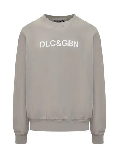 Dolce & Gabbana Logo Print Oversized Sweatshirt In Grey