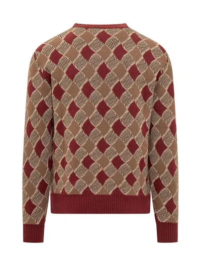 Etro Diamond-pattern Wool Jumper In Brown