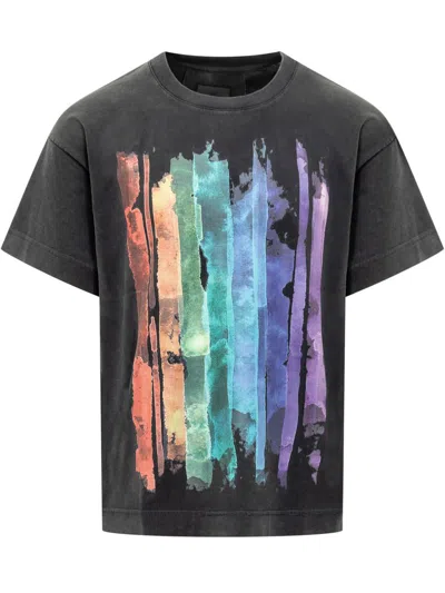 Givenchy Cotton Crew Neck T-shirt With Graphic Print In Black
