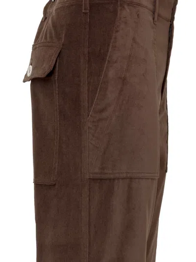 Jejia Cropped Straight-leg Trousers In Brown