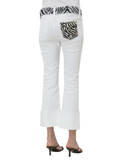 Maurizio Massimino Zebra Belt Jeans In White