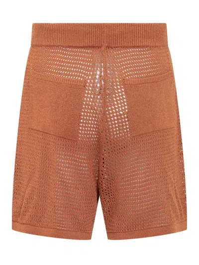 Nanushka Fico Shorts In Brown