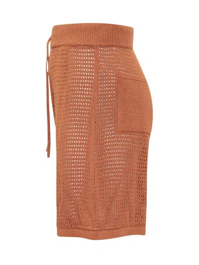 Nanushka Fico Shorts In Brown