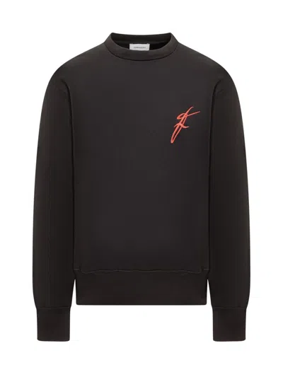 Ferragamo Logo-embroidered Sweatshirt In Black