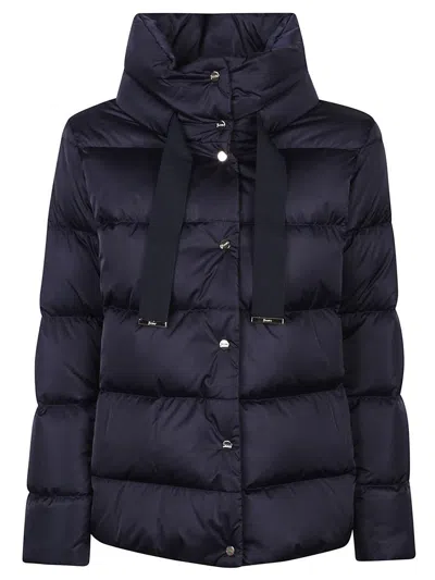 Herno Padded Jacket Featuring Drawstring Elements In Blue