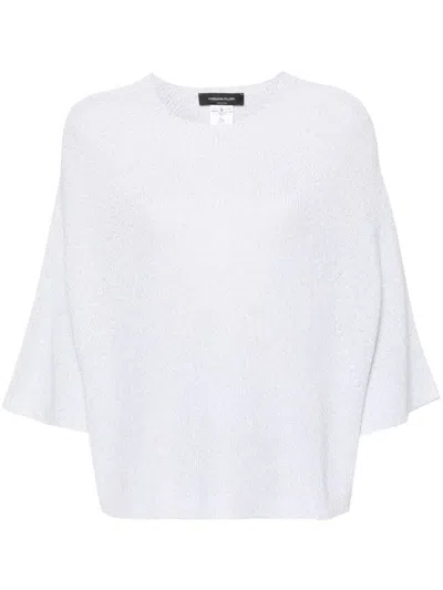 Fabiana Filippi Light Grey Metallic Knit Sweater In White