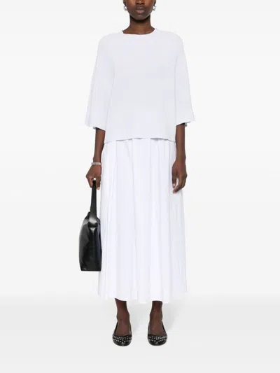 Fabiana Filippi Light Grey Metallic Knit Sweater In White