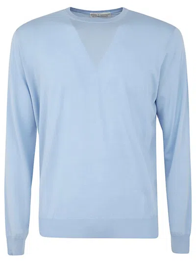 Filippo De Laurentiis Wool Silk Cashmere Long Sleeves Crew Neck Sweater Clothing In Blue