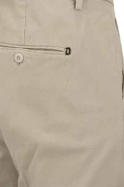 Dondup Gaubert Slim Trousers In Powder Light Gabardine In Beige