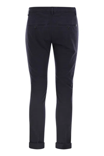 Dondup Men's Gaubert - Slim-fit Gabardine Trousers In Blue