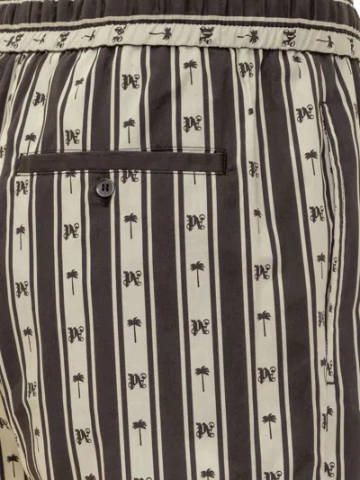 Palm Angels Men's Stripes Shorts In White