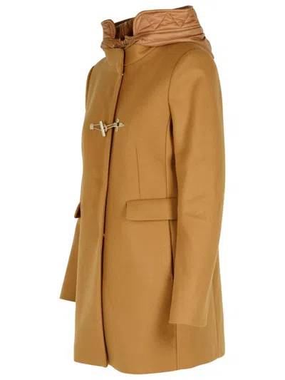 Fay Brown Virgin Wool Blend Coat Women In Brown