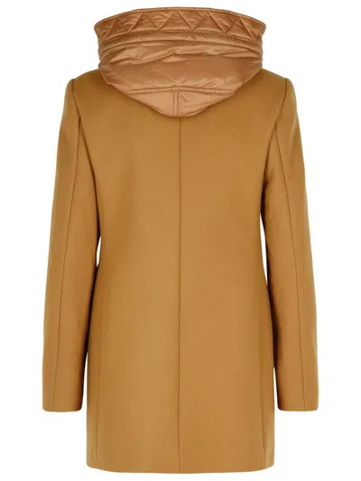 Fay Brown Virgin Wool Blend Coat Women In Brown