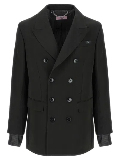 Martine Rose Striped Blazer Buttoned Cuffs In Black