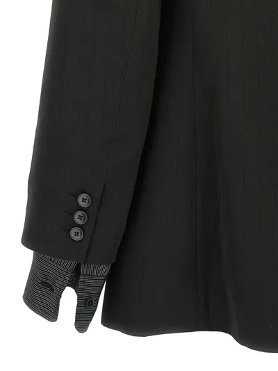 Martine Rose Striped Blazer Buttoned Cuffs In Black