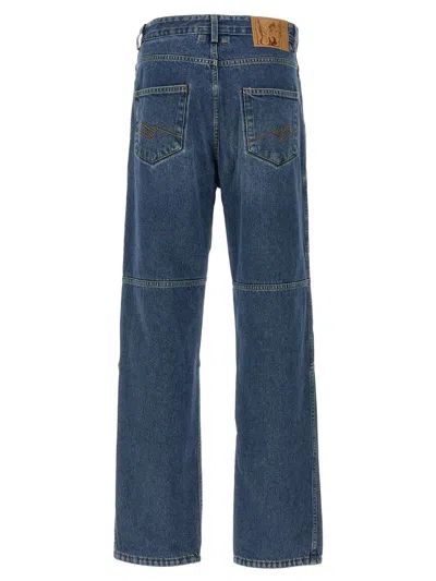 Martine Rose Reversible Camo Jeans Rivet Detailing In Blue