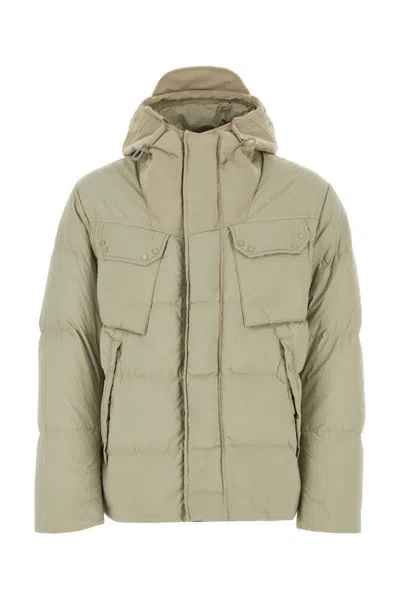 Ten C Nylon Quilted Hooded Jacket With Multiple Pockets In Beige O Tan
