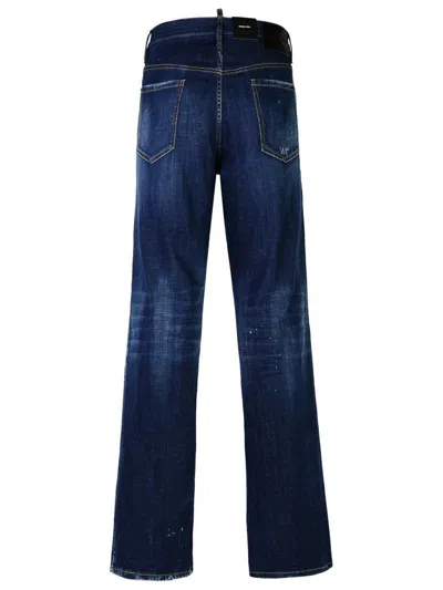 Dsquared2 Distressed Bob Denims With Dark Wash In Blue