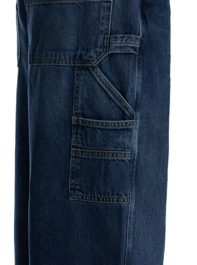 Agolde Blue Wide Jeans With Patch Pockets In Blue