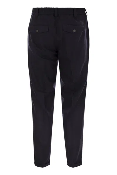 Pt Torino Blue Virgin Wool And Cashmere Trouser In Blue