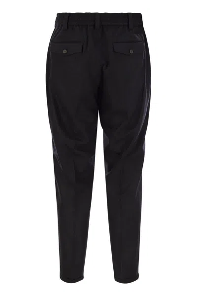 Pt Torino Blue Virgin Wool And Cashmere Trouser In Blue