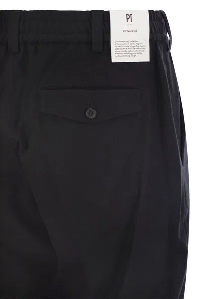 Pt Torino Blue Virgin Wool And Cashmere Trouser In Blue