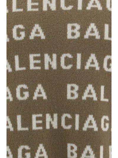 Balenciaga Sweater In Darkbeige/white