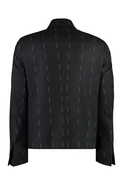 Givenchy Embroidered Wool Jacket In Black