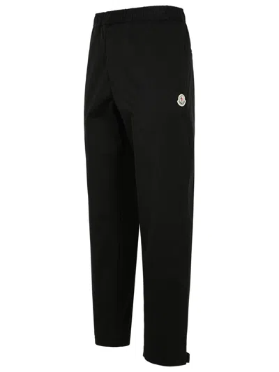 Moncler Gabardine Trousers Featuring Elastic Waistband In Black