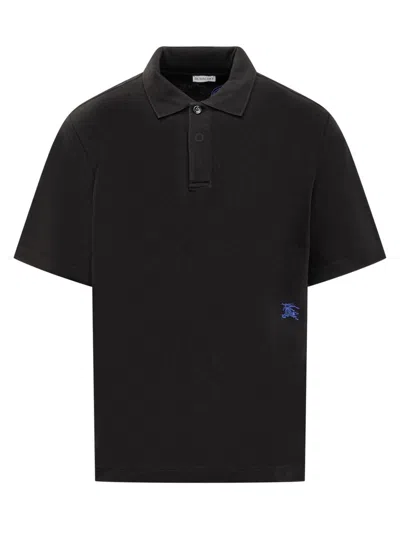 Burberry Regular Fit Shirt With Collar And Short Sleeves In Black