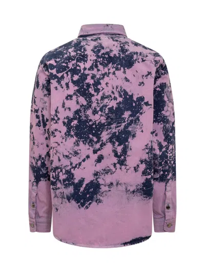 Darkpark Printed Button-down Shirt In Purple