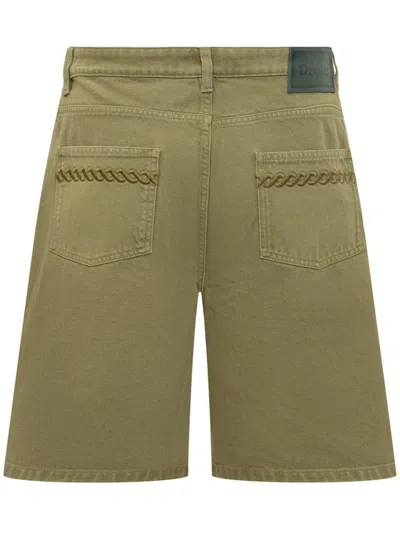 Drôle De Monsieur Khaki 'le Short Denim' Denim Shorts In Green