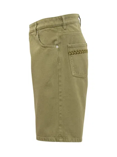 Drôle De Monsieur Khaki 'le Short Denim' Denim Shorts In Green
