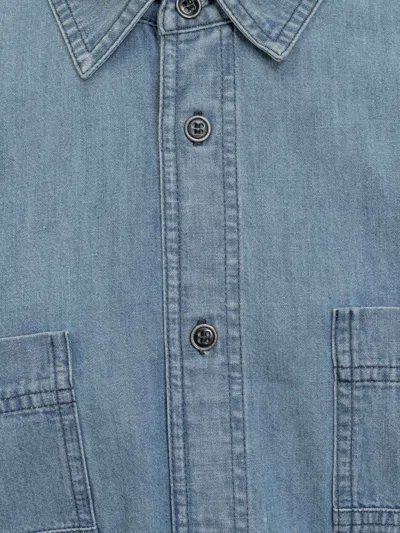 Isabel Marant 'vhelynton' Cotton Shirt Featuring Pockets In Blue