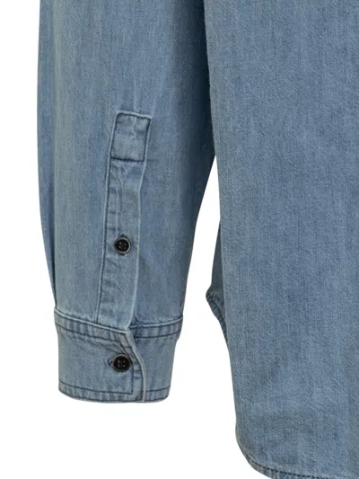Isabel Marant 'vhelynton' Cotton Shirt Featuring Pockets In Blue